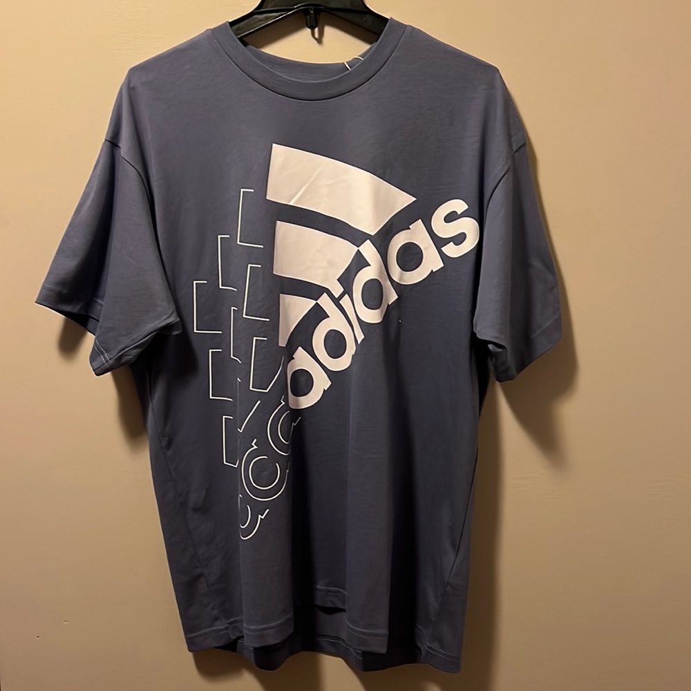 Oversized purple short sleeve adidas shirt